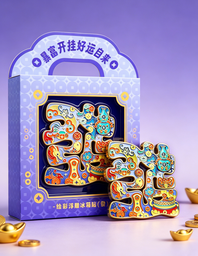 绘彩浮雕冰箱贴（发字）
