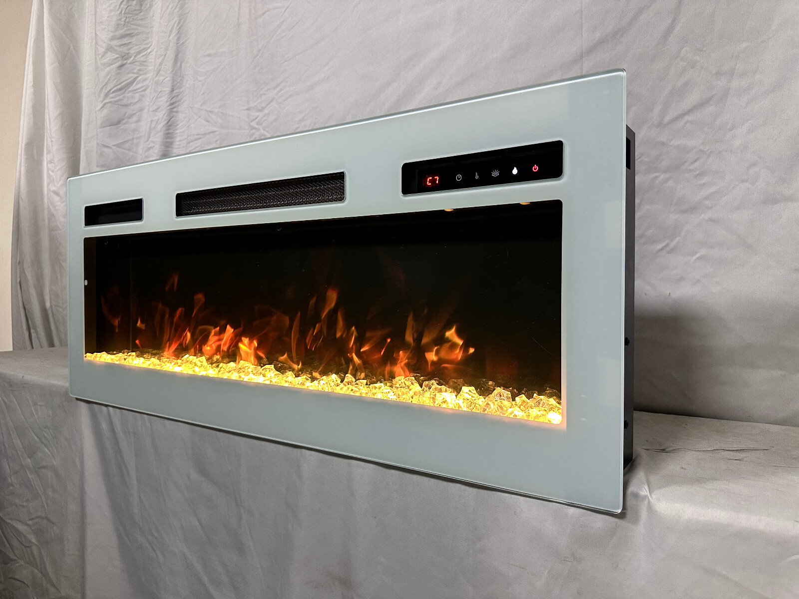 如意佳仿真壁炉全玻款白色1