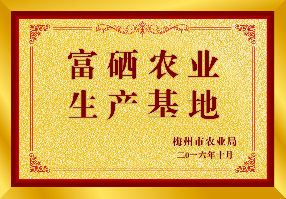 富硒生产基地证书